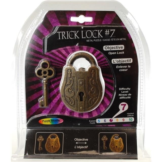Trick Lock 7 - Brainteaser Metal Puzzle Lock