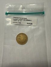 Gold Coin 20 Mark German Empire Kaiser Wilhelm II King of Prussia 1900