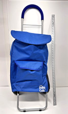 Trolley Dolly Foldable Shopping Cart with Removalble Bag Blue DBest Gently Used