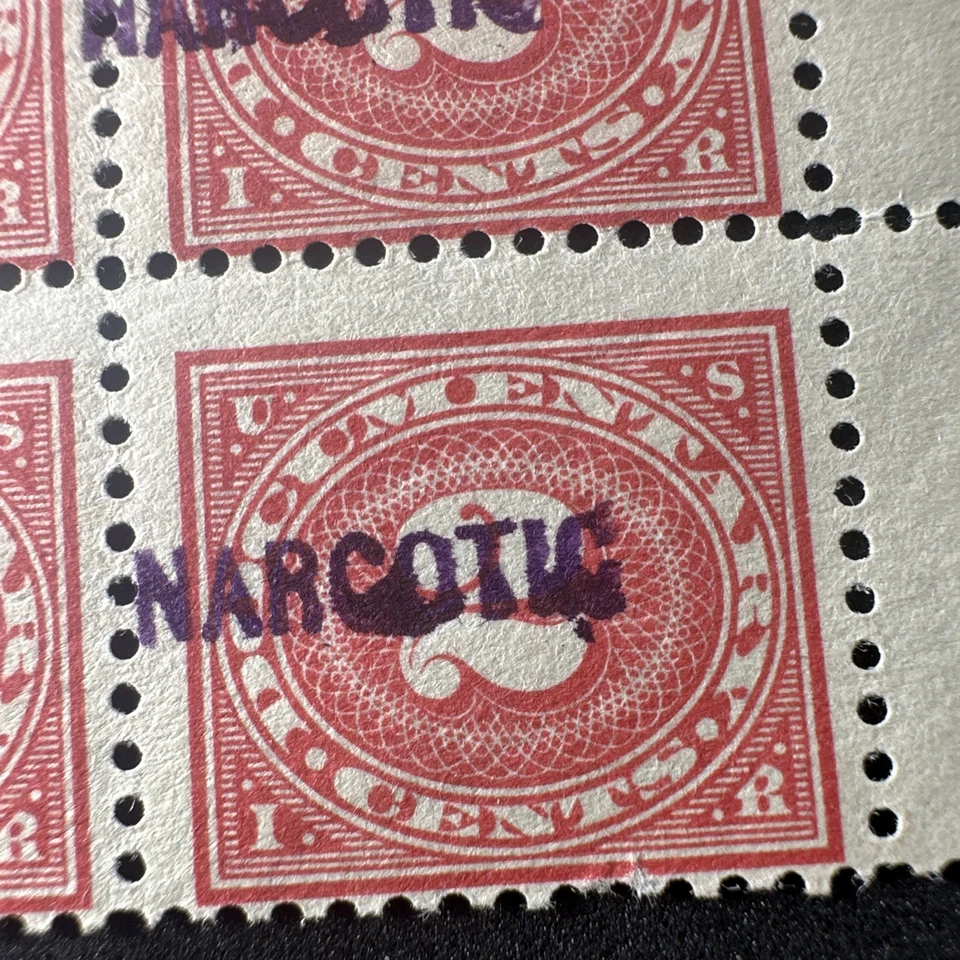 1919 RJA10 Mint Narcotic Stamp Block Revenue - Image 4 of 4