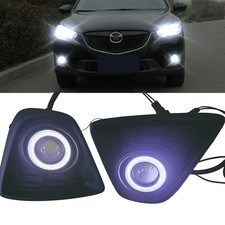 For 2013-2016 Mazda Cx-5 Led Drl Cob Angel Eye Halo Ring Fog Lihgt Bumper Cover