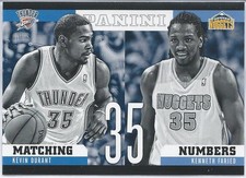 2012-13 Panini Matching Numbers KEVIN DURANT Thunder KENNETH FARIED Nuggets