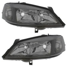 Vauxhall Astra G Mk4 1998-2004 Headlights Headlamps Black 1 Pair Left & Right