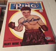 Jake LaMotta Signed 8x10 Photo Autograph The Ring Raging Bull JSA COA