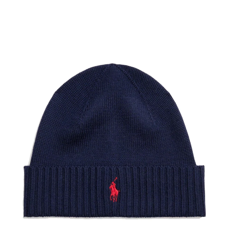 Polo Ralph Lauren Hombre Gorro Unisex Invierno Adultos Azul Rojo Foto 2 de 4