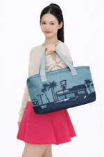 Trader Joe's 8 Gallons Reusable Bag Cooler Large Insulated Tote Dusty Blue