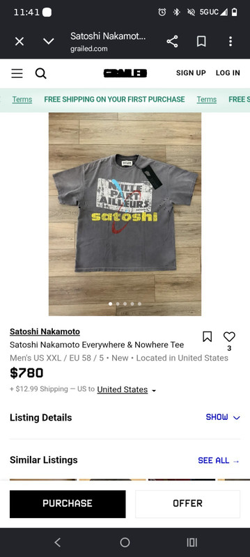 Satoshi Nakamoto Super Sale!!! Everywhere & Nowhere  (Sz L)