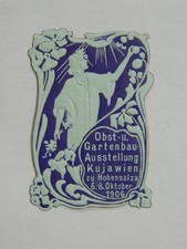 Vignette Art nouveau Exposition fruits horticulture Hohensalza Kujawien 1906
