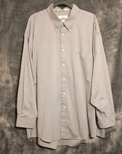 ENRO Pima Pin-piont Oxford Ultra Pinpoint Men  s Dress Shirt 19 34-35 BIG Gray