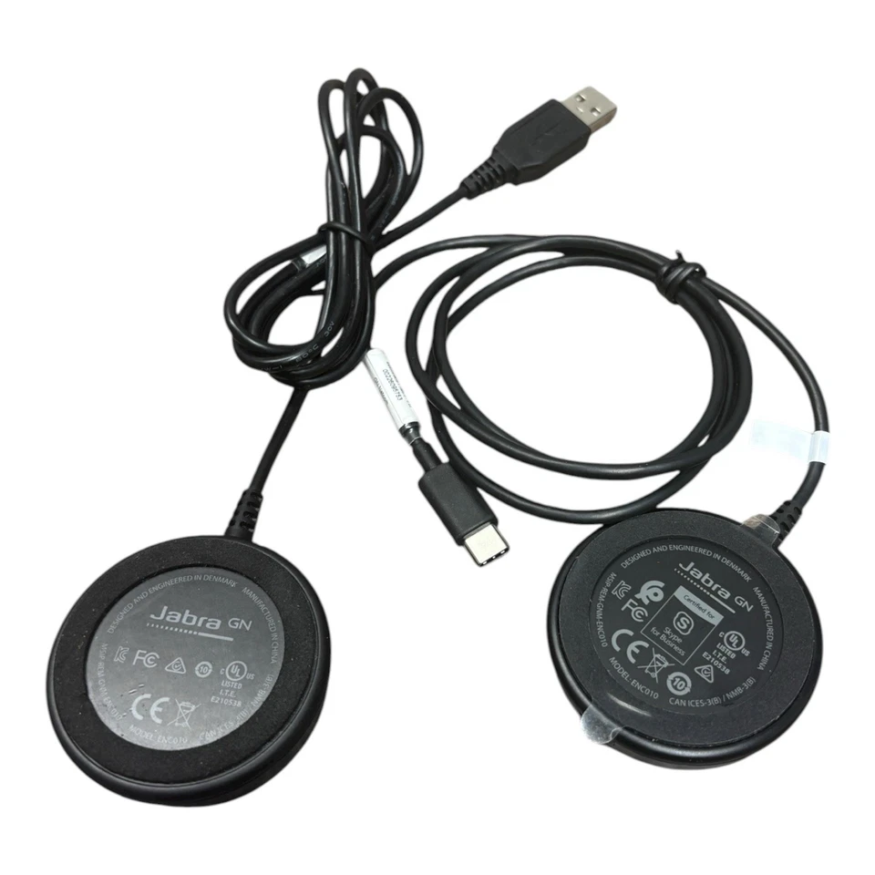 Jabra Evolve 40 Wired Stereo USB Headset HSC017 W/  2 Controller ENC010 Works - Image 4 of 4