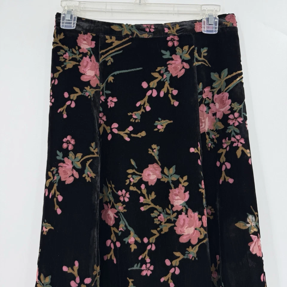 Maxi Falda Topshop Boho Artística Terciopelo Burn Out Floral Oscuro 4 Rosas Casa de Campo Foto 4 de 4