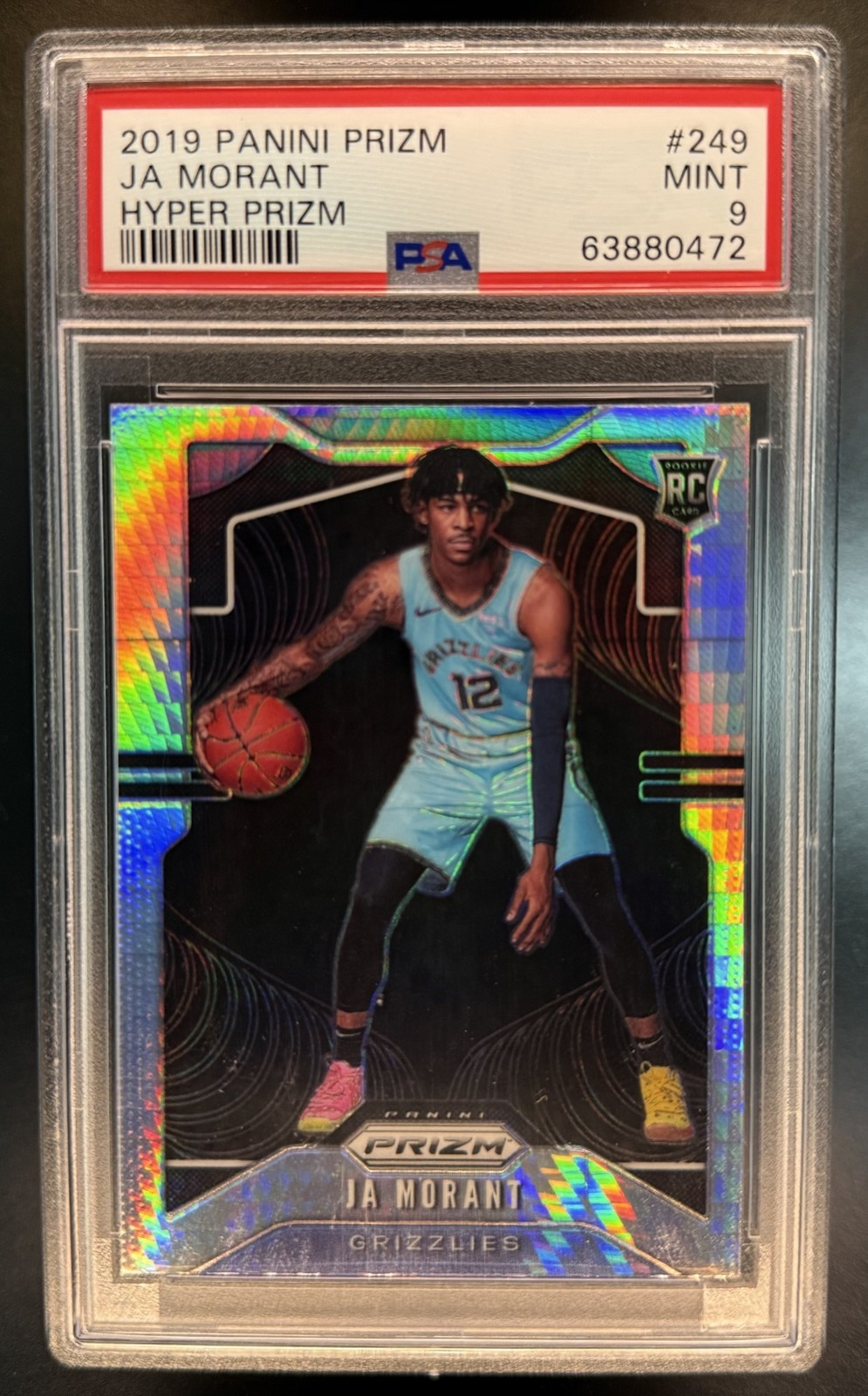2019-20 Prizm Basketball Ja Morant #249 Rookie RC Hyper PSA 9