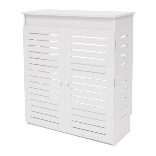 Armadio Portaoggetti Router in PVC Bianco 60x70x25cm Organizer con Gestione Cavi - Foto 18 di 20