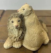 STONE CRITTERS FIGURINE ANIMAL COLLECTION lion couple king cat