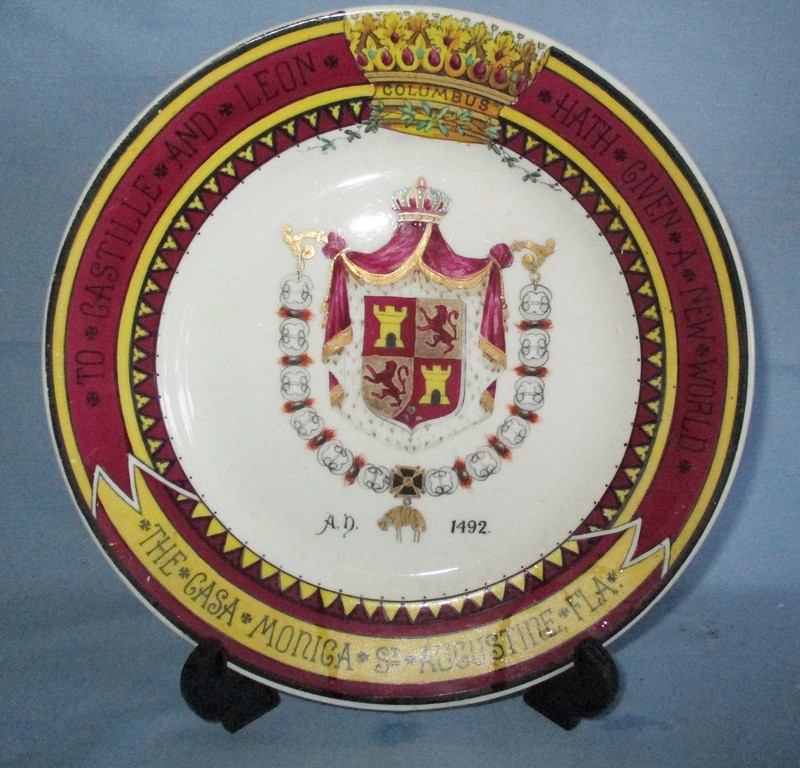 8" Casa Monica Hotel commemorative plate St Augustine Florida