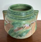 Roseville Pottery 1930's Art Deco 6" Green Laurel Handled Vase Shape 250-6