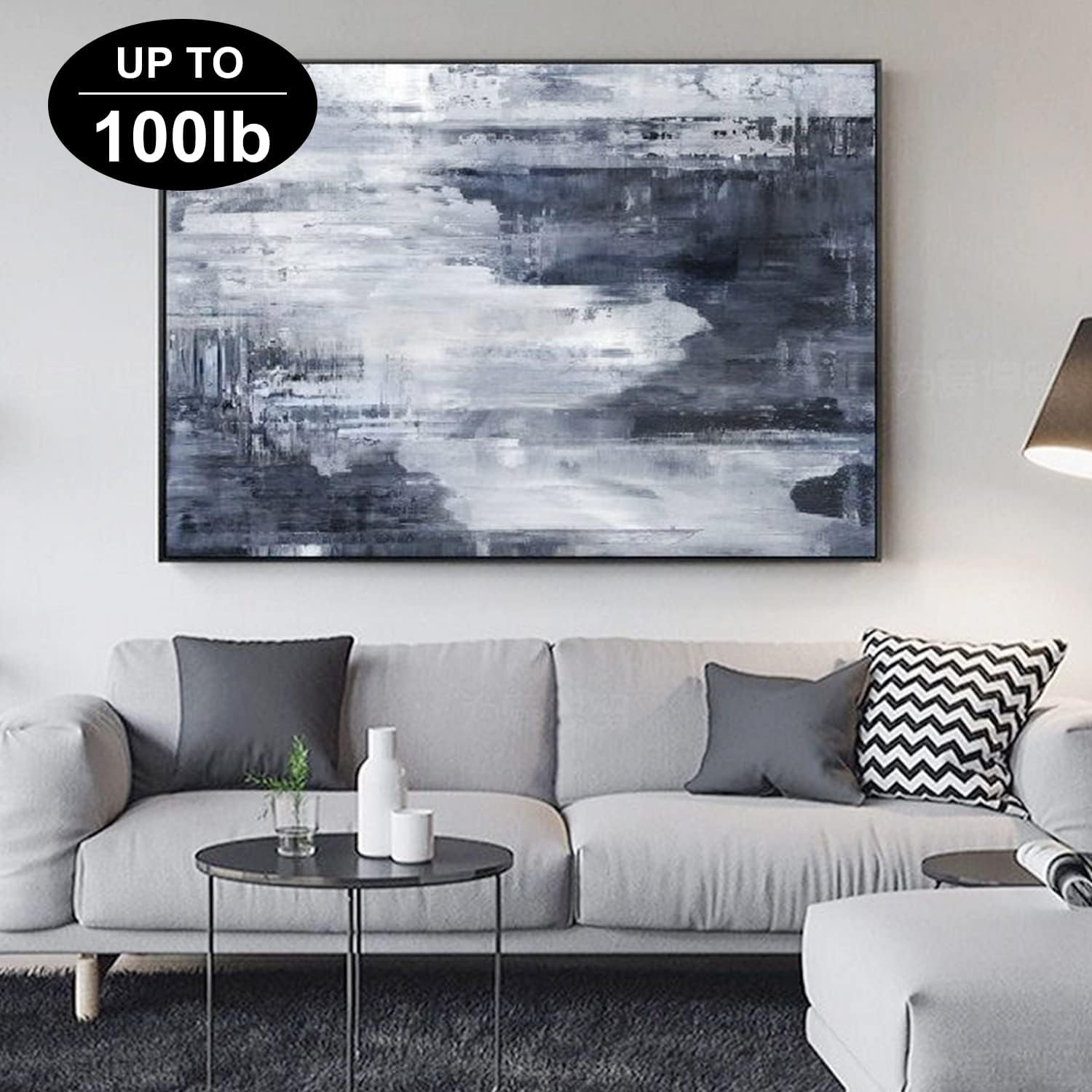 117Pcs Picture Hangers, 3 Size Picture Hooks Including 30/50/100Lbs, Picture Han