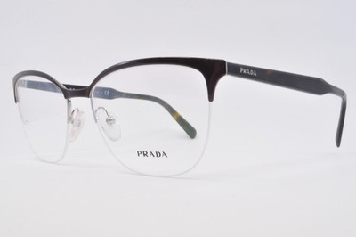 Prada Eyeglasses PR53VV DHO1O1 Top Brown/Silver, Size 55-17-145