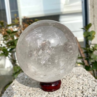 3.22LB Natural White Crystal Clear Quartz Crystal Sphere Ball Healing Meditation