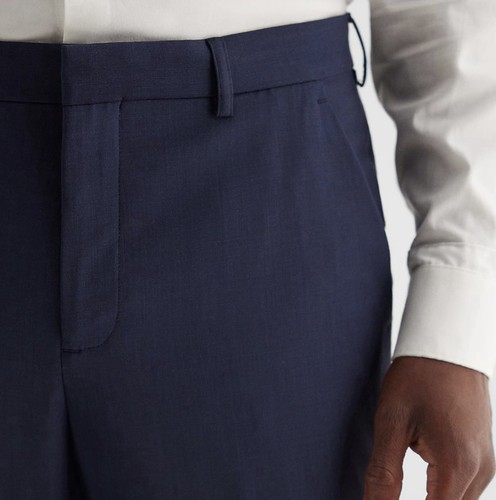 NEW EXPRESS EXTRA SLIM NAVY WOOL BLEND MODERN TECH SUIT PANTS SZ 29Wx34L - Picture 4 of 5