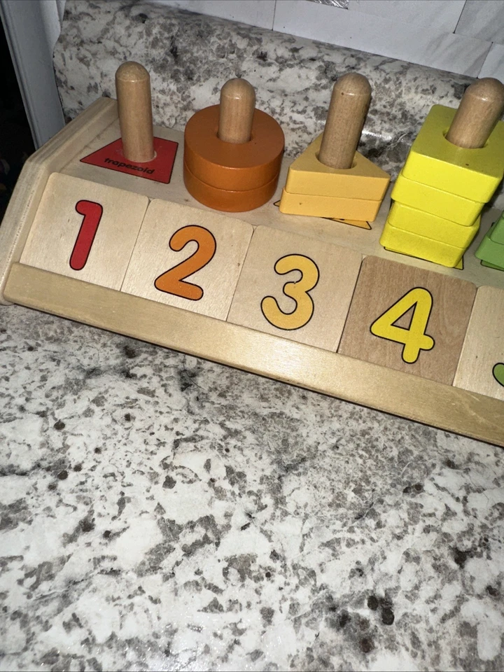 Melissa and Doug - APILADOR FORMA CONTEO Juguete Educativo Madera Falta 2 Piezas Foto 2 de 4