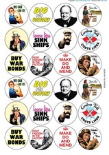 WW2 WORLD WAR TWO PROPAGANDA LAND ARMY STICKERS (45mm Diameter) FANCY DRESS