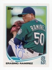 SIGNED BASEBALL CARD AUTO TOPPS 2013 SEATTLE MARINERS ERASMO RAMIREZ #US158