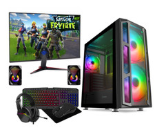 Fast Gaming PC Bundle Intel Quad Core i5 16GB 128GB SSD 1TB HDD 4GB GT730 22in