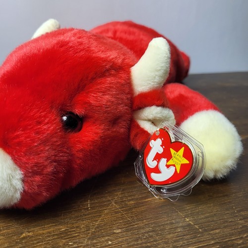 Ty Beanie Buddies "SNORT" 1998 BNWT Vintage Retired Red Bull Collectable UK - Picture 10 of 11