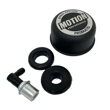 Baldwin Motion Chevy Logo Black Breather, PCV Valve and Grommets - Ansen USA
