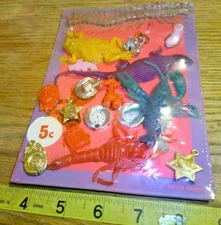 original Vintage display card 5c sqiggly reptiles bugs  flasher watches #jd605