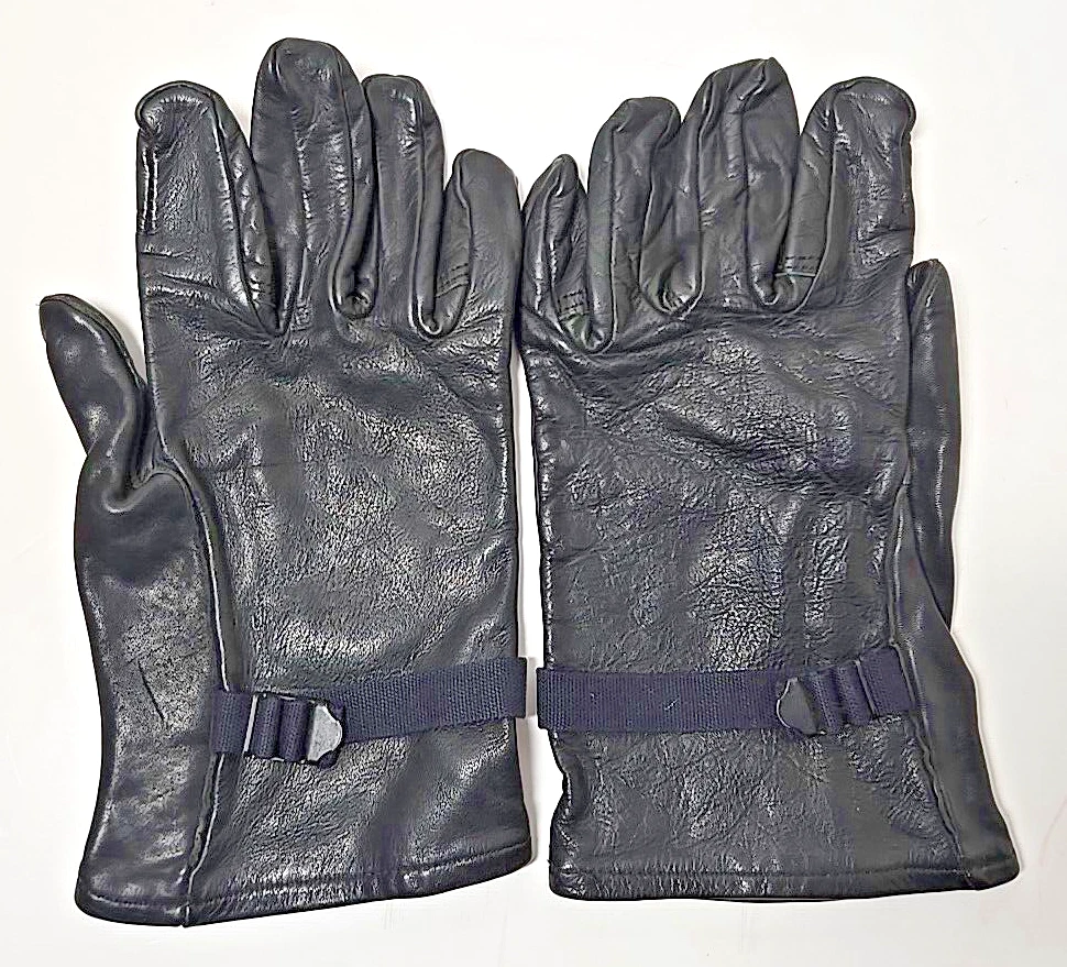Mens Black Cattle Leather Gloves Size 4