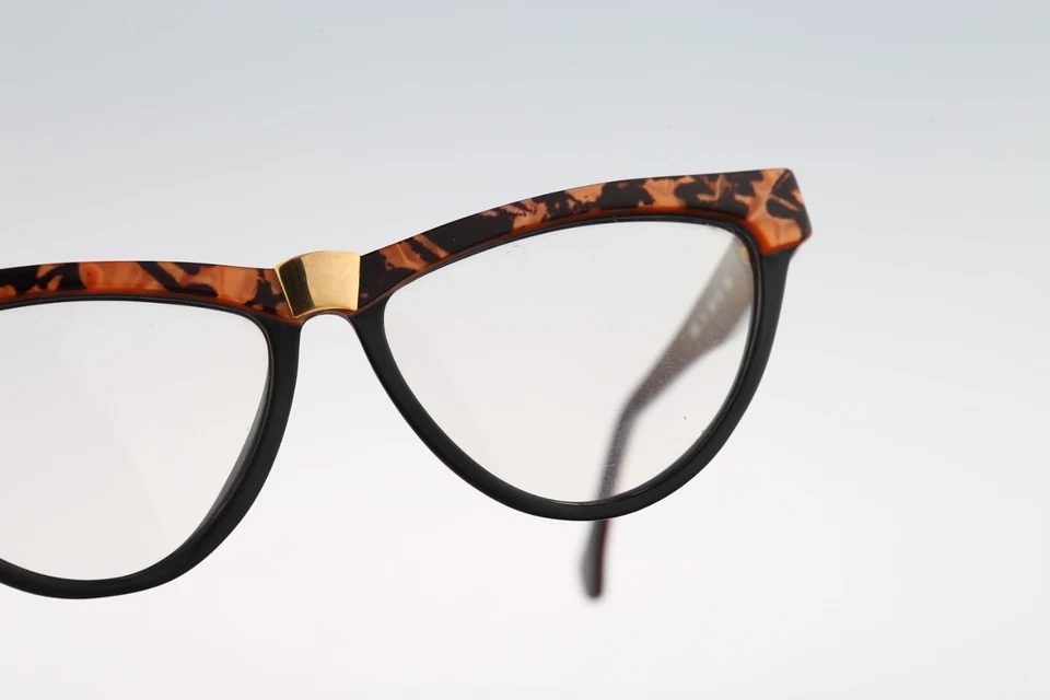 Robert Rudger 100 11 Vintage 90s black & honey cat eye glasses frames womens NOS - Image 4 of 4