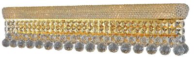 K9 Crystal 5 Light Gold Bathroom Vanity Wall Sconce Lighting Fixture 36 inch