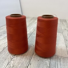 New Us Thread 6000 Yards 70/2 Polyester Thread Cones - Ember Glow-Set Of 2
