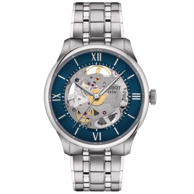 New Tissot Chemin Des Tourelles Squelette 39mm Steel Men's Watch T1398361104800