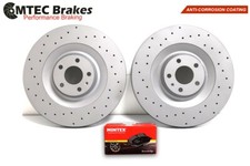 Audi S8 5.2 FSI Quattro 06-10 Vorne Cross Gebohrte Bremsscheibe 385mm Mintex Pad
