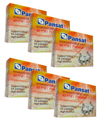 X6 PCS 4x1 DiSEqC Switch Model 4x1W Wideband Pansat Premium for FTA Satellite