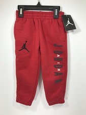 Nike Air Jordan Toddler 2T Red Cotton Sweatpants/Joggers With Pockets 752101-R78
