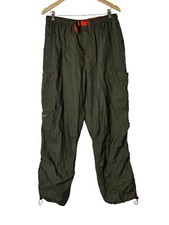 Vintage Parachute Pants Green Baggy Y2K Outdoors Gorpcore Green Mens Size Large