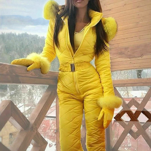 Damen Einteiler Skianzug Wasserdichter isolierter Schneeanzug Overall Warm Gifts - Bild 10 von 17