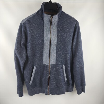 Sean John Jacket Mens XL Gray Sweatshirt Full Zip Coat Long Sleeve Elbow Patches