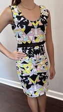rue21 multiple color sleeveless dress with waist band mesh see through size M