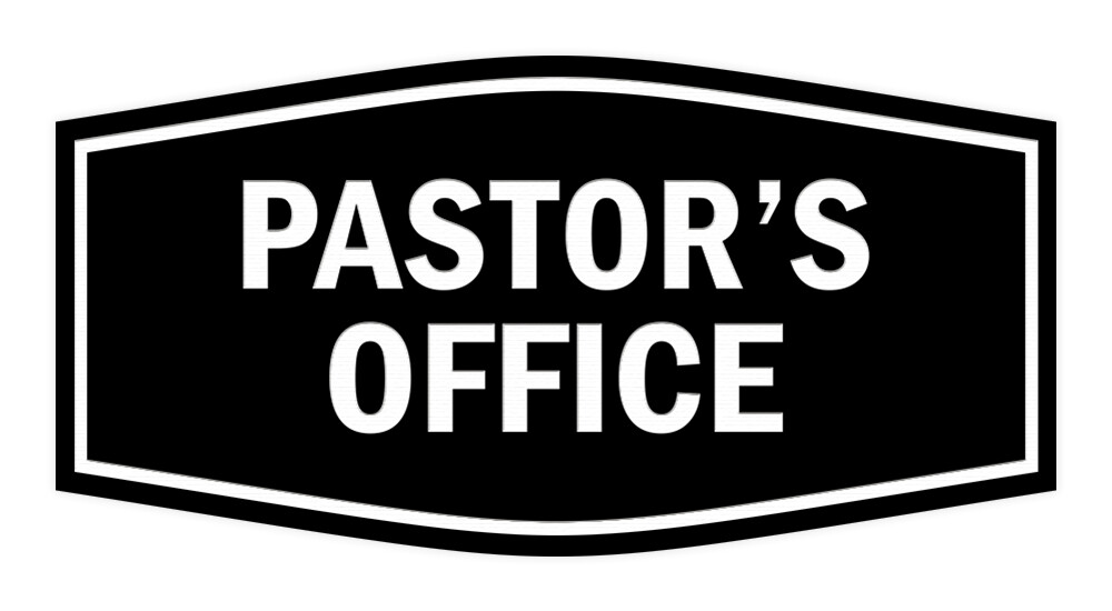 Pastor Sign Fancy Pastors Office Sign with Adhesive Tape (Black) - Large | eBay