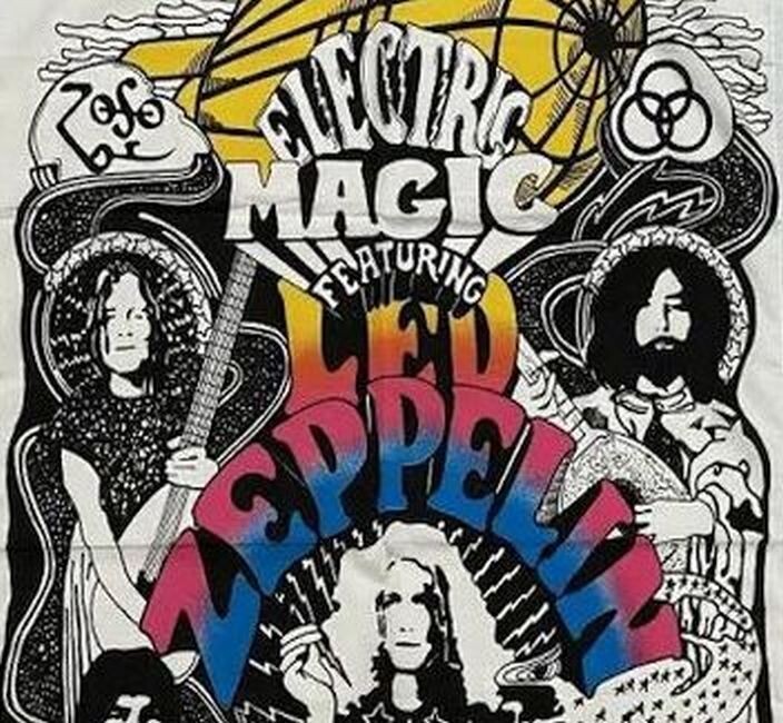 RARE LED ZEPPELIN ELECTRIC MAGIC 5X3 Ft Vertical Fabric Poster