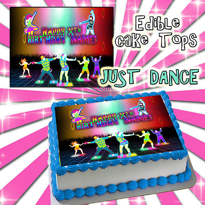 Just Dance Happy Birthday cake edible sugar topper sheet wii paper image picture