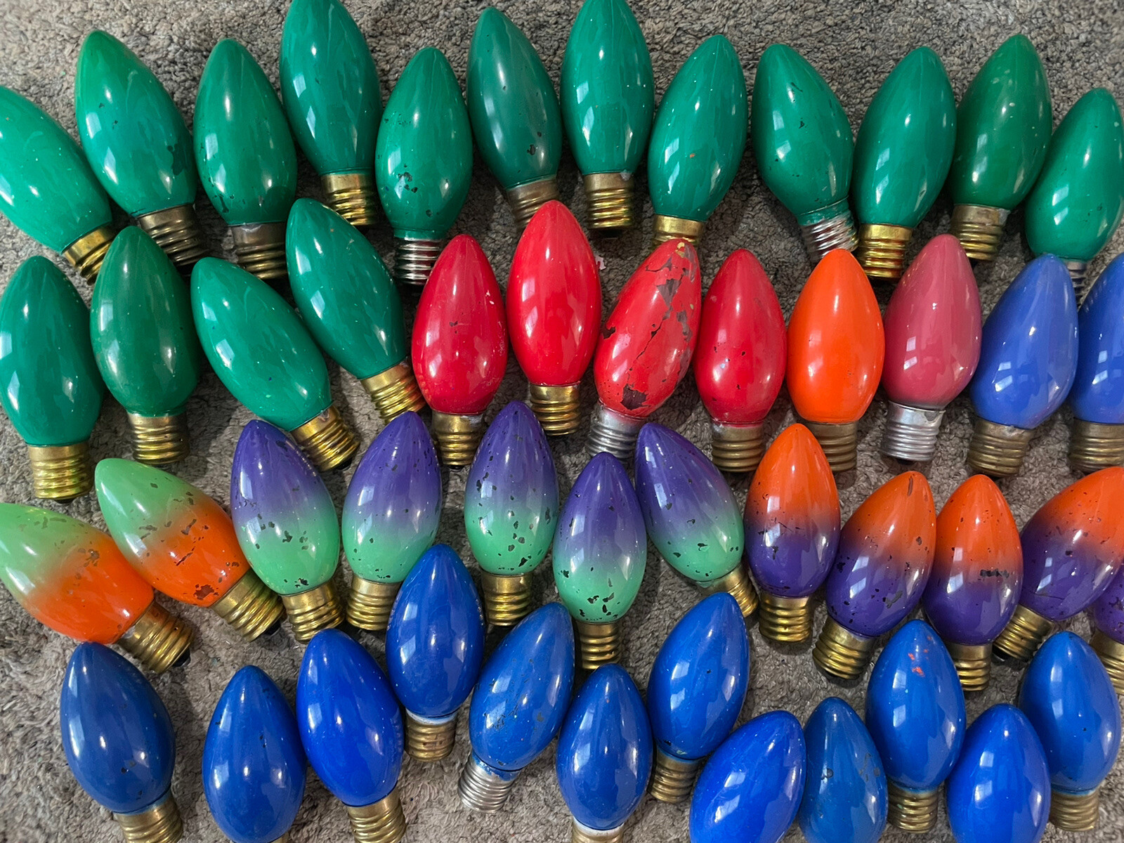 48 Rare multicolor Vintage Light Bulbs Multi Color Christmaseach