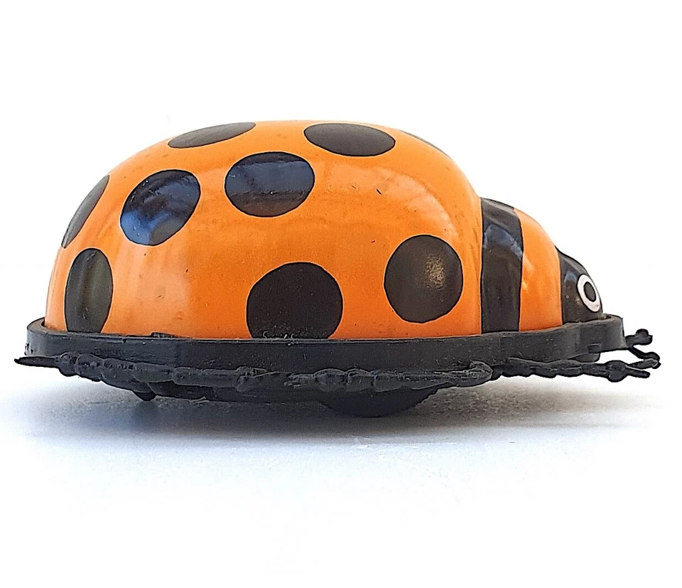 COCCINELLE ROUGE ET COCCINELLE JAUNE   ANCIENS JOUETS MÉCANIQUES  FONCTIONNENT - Photo 4/4
