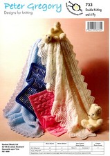 Peter Gregory 733 DK & 4Ply Shawl/Pram Cover Knitting Patterns