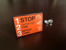 Payphone Metal Instruction Sign